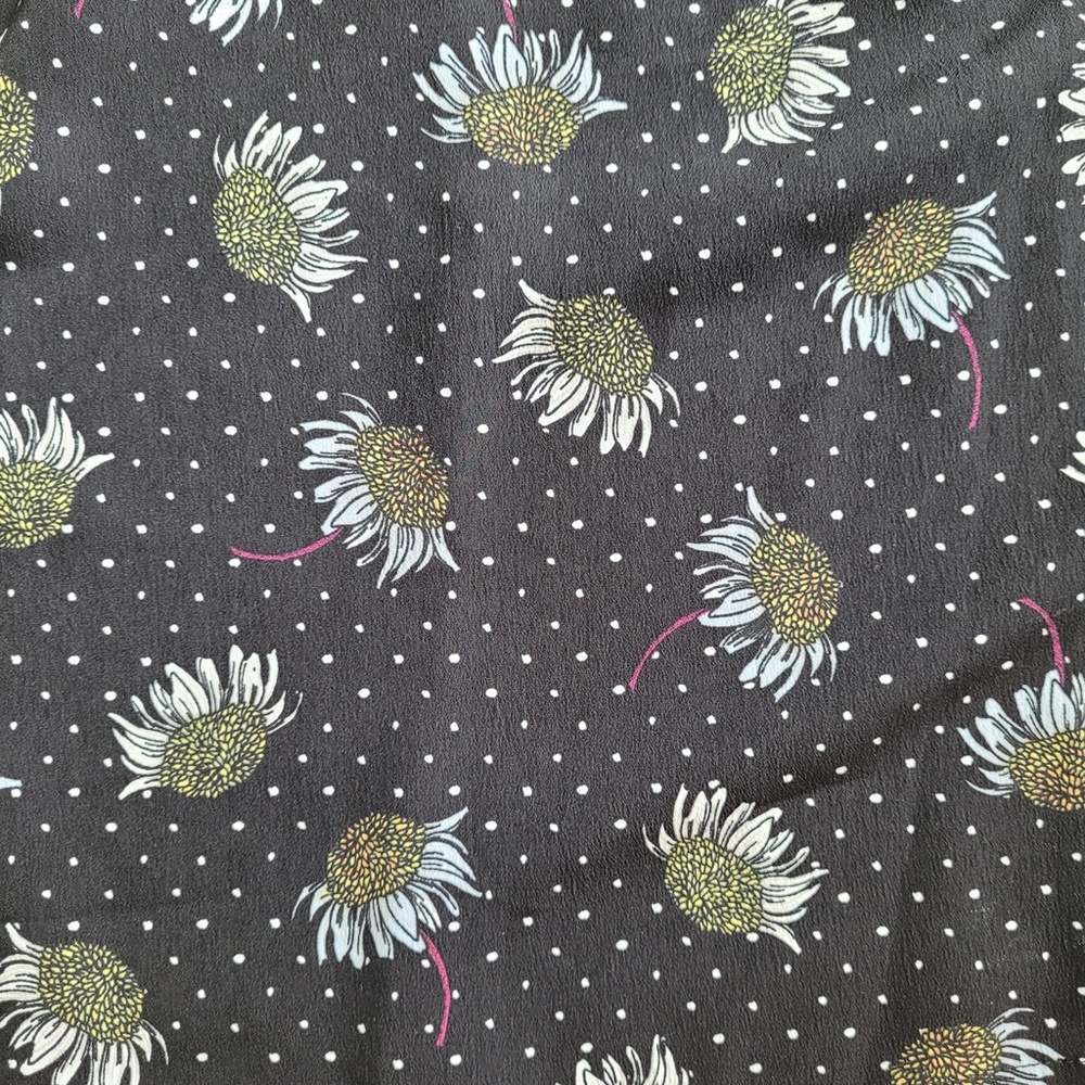 Topshop Black Polka Dot Cami Sz 6 Square Neck Daisy Floral Tank Top Whimsigoth - Picture 5 of 16